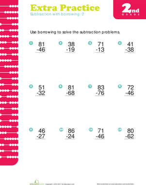 subtraction with regrouping worksheet education