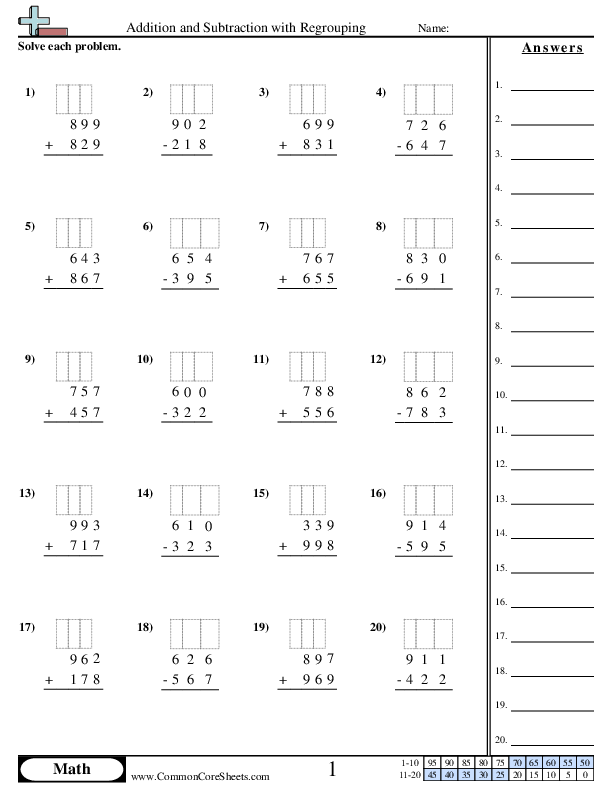 subtraction with regrouping worksheet