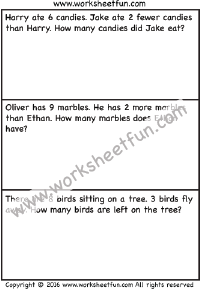 Subtraction Word Problems / FREE Printable Worksheets - Worksheetfun