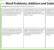 Printable 3rd Grade Subtraction Word Problem Worksheets ...