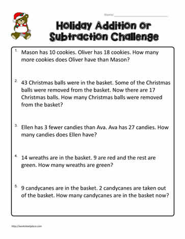 3rd Grade Word Problems Worksheets