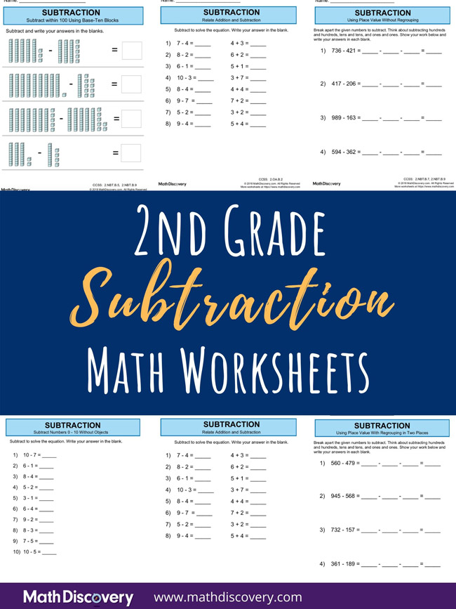 subtraction worksheet 2nd grade free