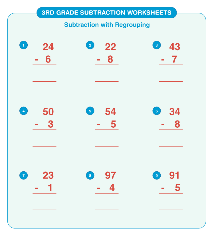 3rd Grade Subtraction Worksheets | Download Free Printables For Kids