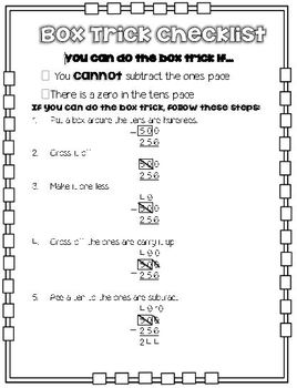 Subtracting across zeros | TPT