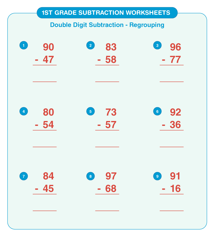subtraction worksheet and first grade