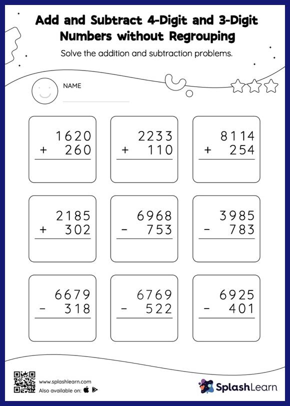 Free Printable Subtraction Worksheets for Kids | SplashLearn