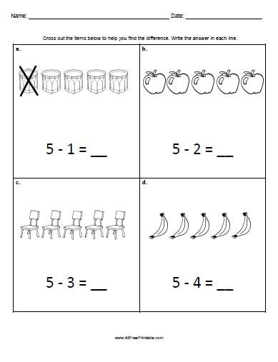 Basic Subtraction Worksheets - Free Printable