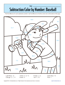 Addition and Subtraction Coloring Worksheets with Answer Key