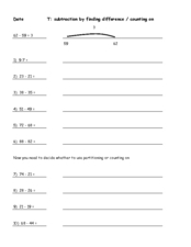 Math Two Digit Subtraction Worksheets :: 985 - 1008