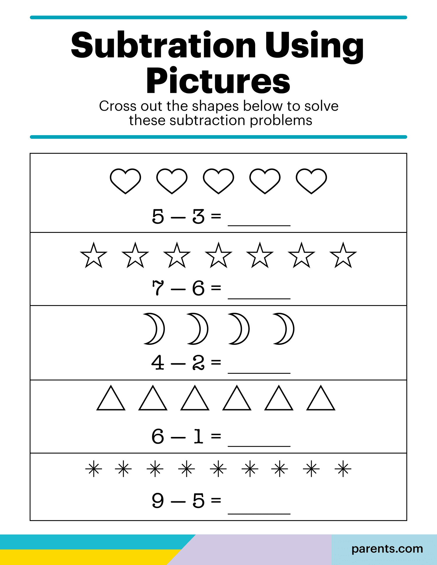 8 Subtraction Worksheets for First Through Third Graders