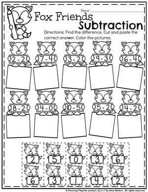 Subtraction Worksheets - Planning Playtime