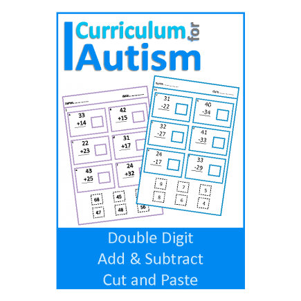Double Digit addition &  Subtraction Cut and Paste Worksheets