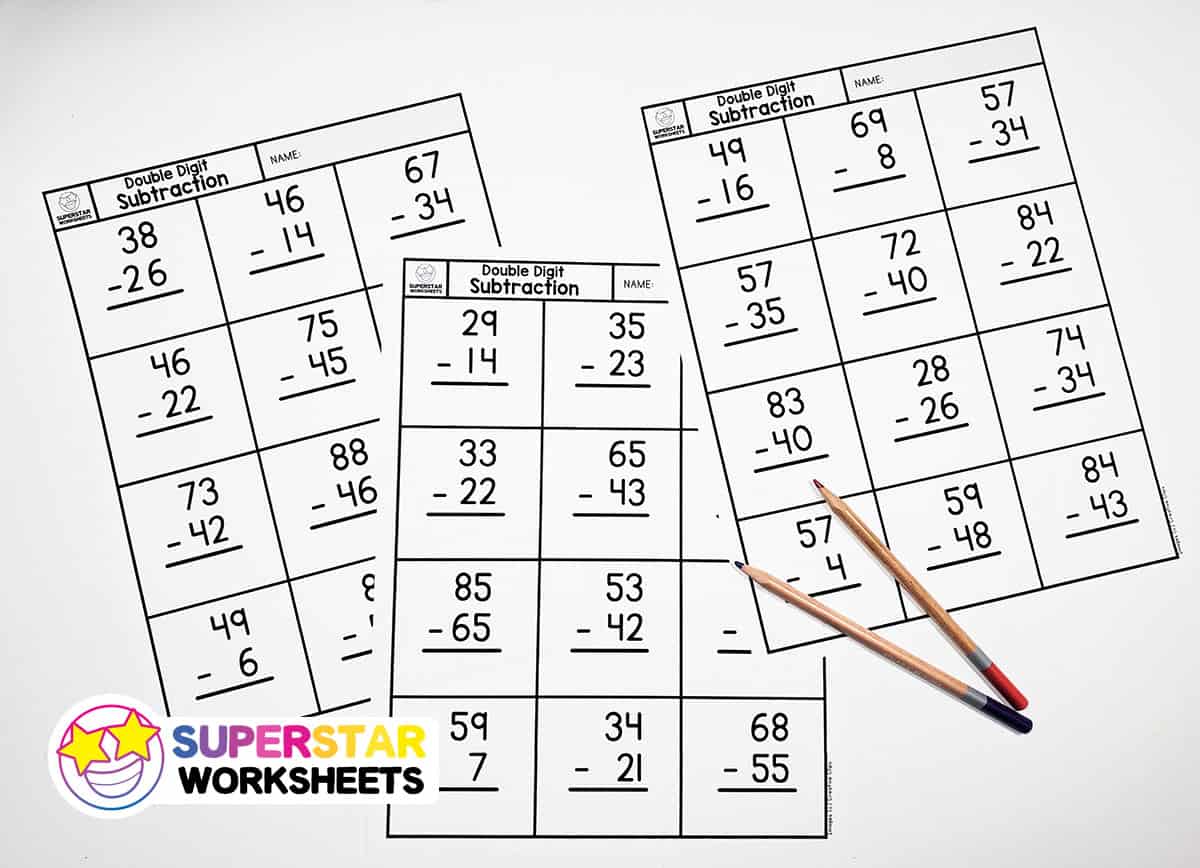 Double Digit Subtraction -Worksheets Library