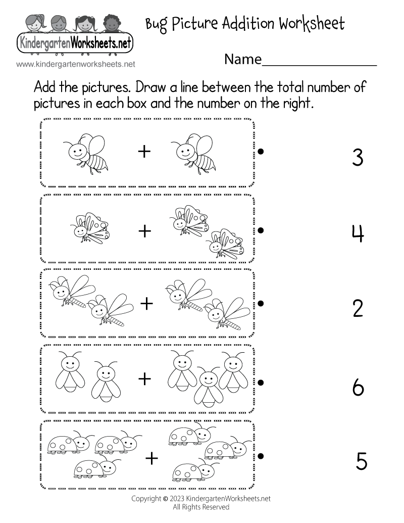 Bug Picture Addition Worksheet - Free Printable, Digital, &  PDF