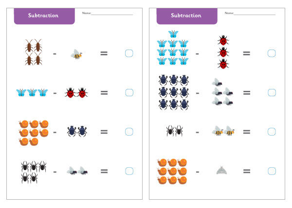 subtraction worksheet early