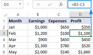 How to subtract in Excel: cells, columns, percentages, dates and times