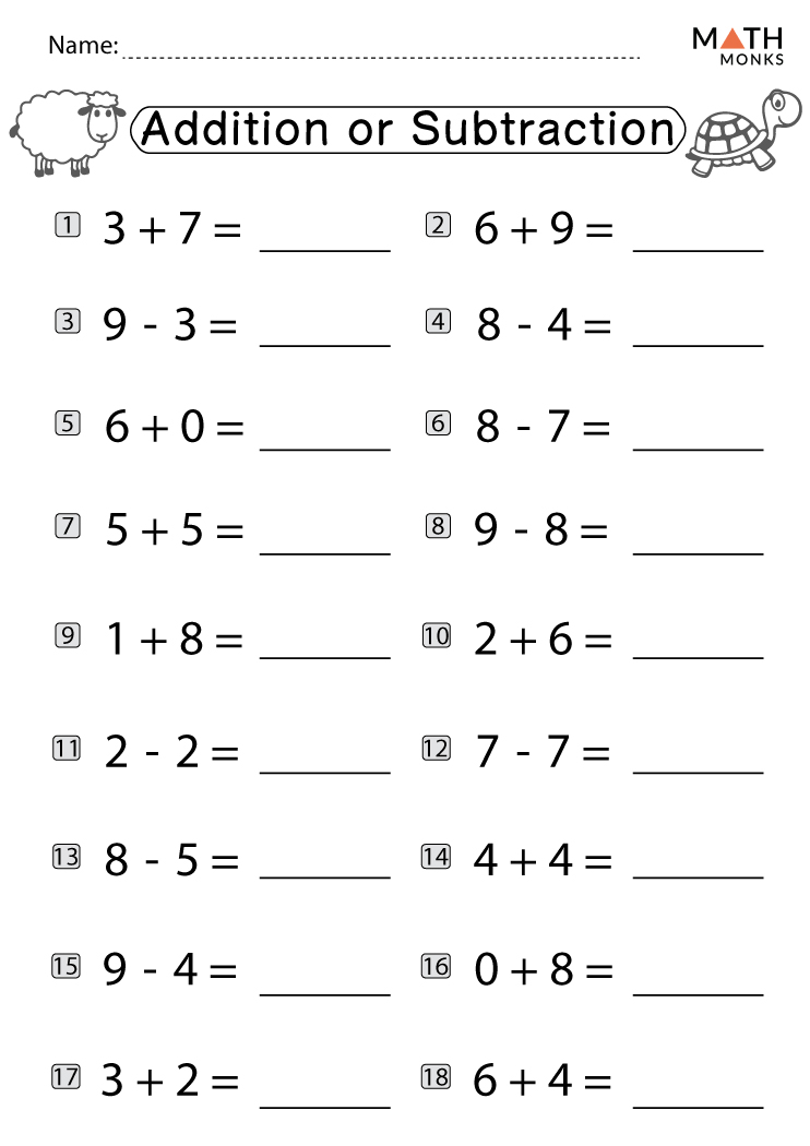 subtraction worksheet for 1st grade pdf