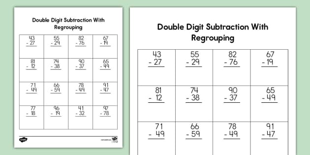 subtraction worksheet for 2nd grade 2 digit