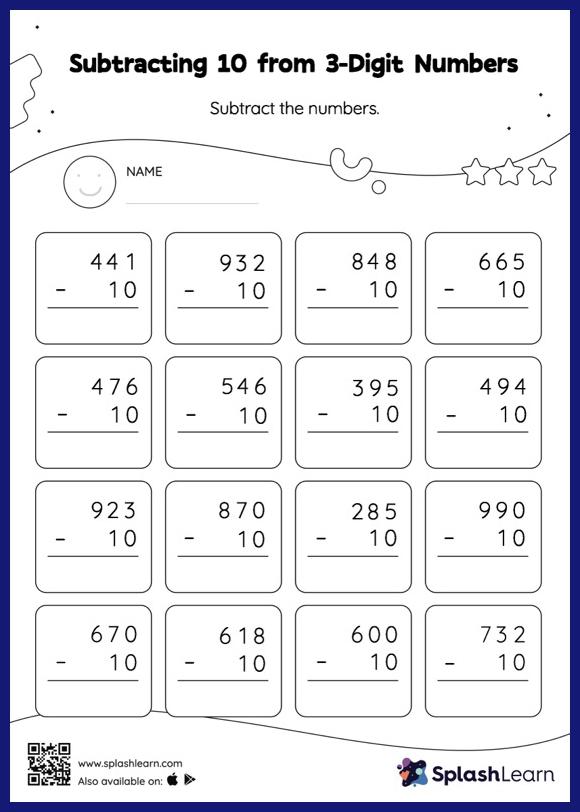 Subtraction Worksheets for 2nd Graders Online - SplashLearn
