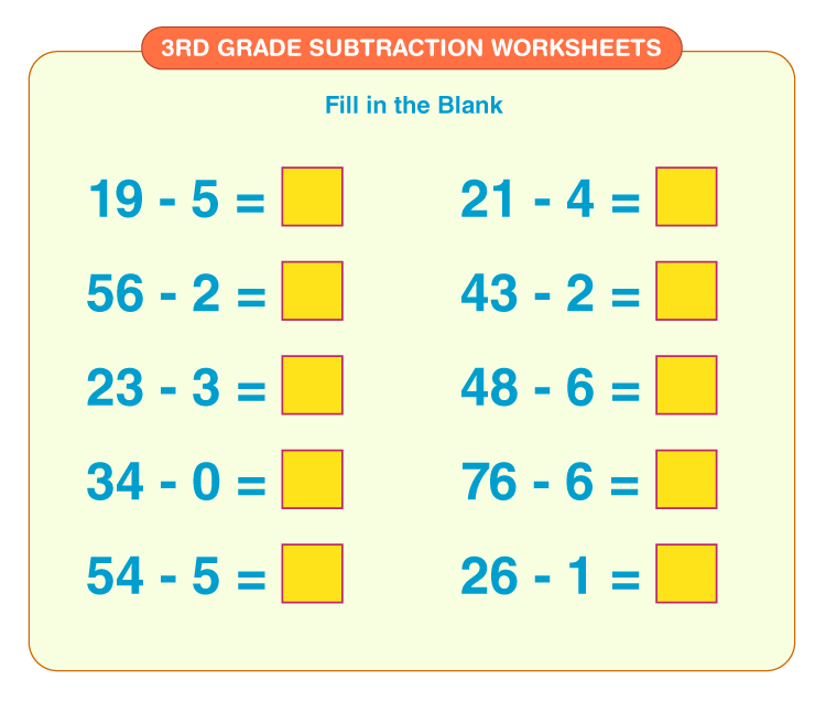 3rd Grade Subtraction Worksheets | Download Free Printables For Kids