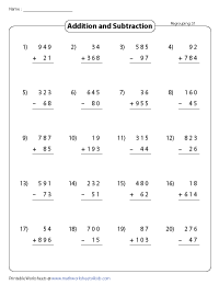 3rd Grade Addition and Subtraction Worksheets