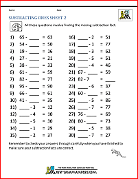 Third Grade Subtraction Worksheets