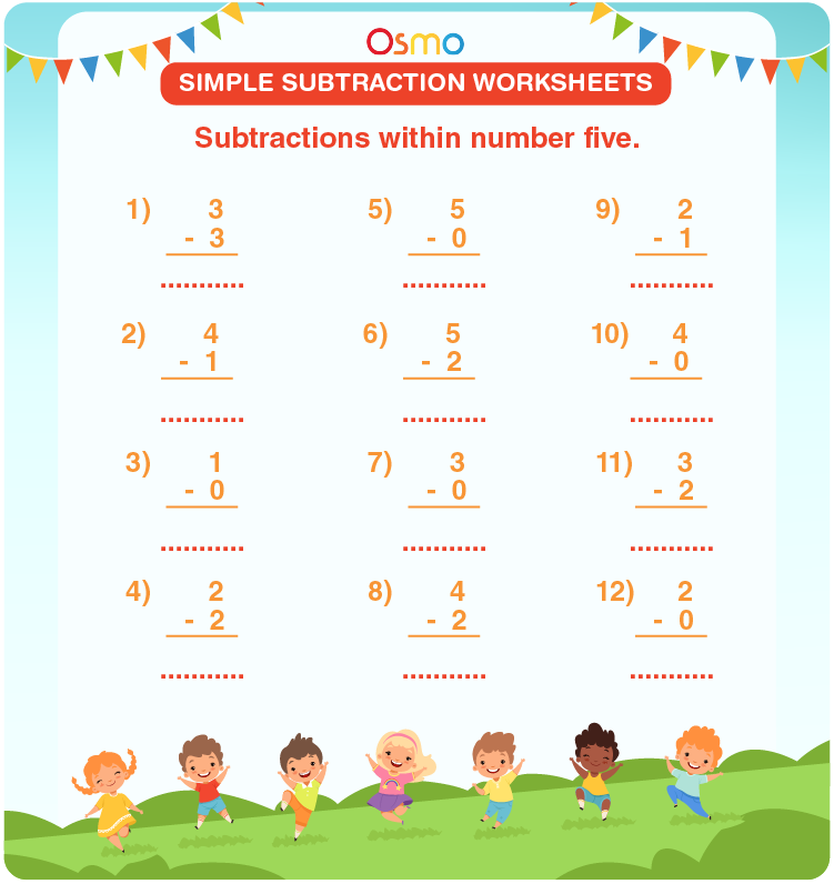 subtraction worksheet for kindergarten with crossing out