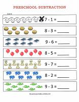 subtraction worksheet for kindergarten with crossing out