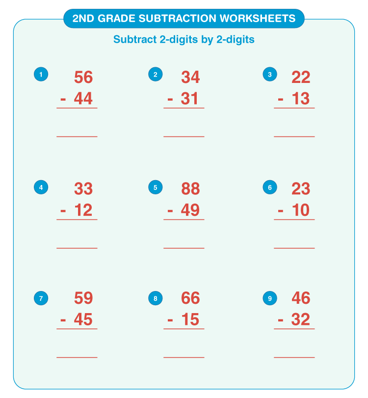 2nd Grade Subtraction Worksheets | Download Free Printables For Kids