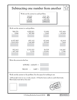 subtraction worksheet grade 5