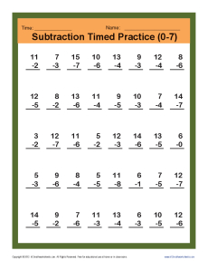 subtraction worksheet grade 7