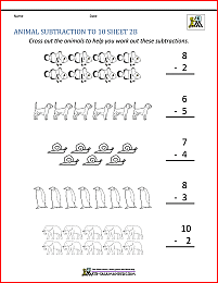 Kindergarten Subtraction Worksheets