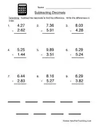 subtraction worksheet have fun teaching