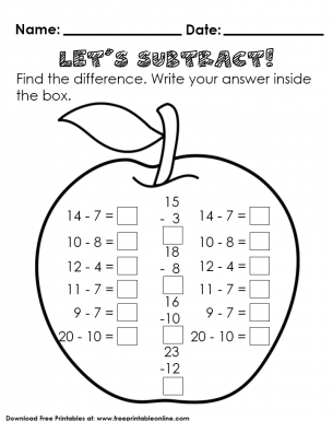 subtraction worksheet have fun teaching
