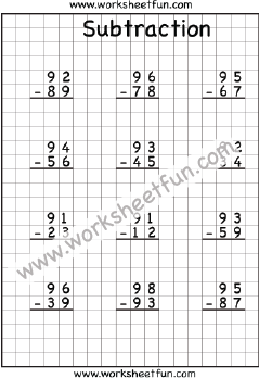 subtraction worksheet have fun