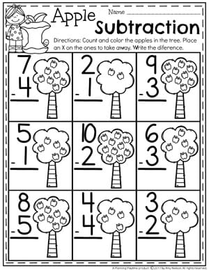 Subtraction Worksheets - Planning Playtime