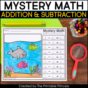 subtraction worksheet hidden picture