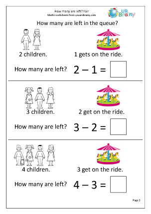 Subtraction in Year 1 (age 5-6) - URBrainy.com