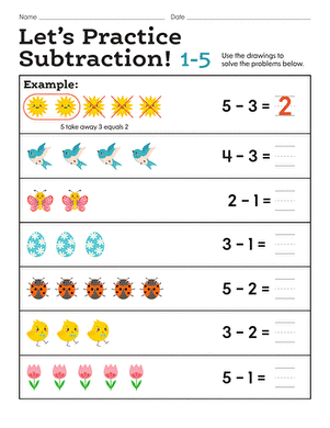subtraction worksheet how