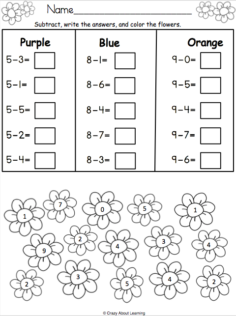Spring Math Subtraction Worksheet | Made By Teachers
