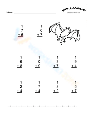 Free Collection Of Halloween Addition Worksheets For Kids