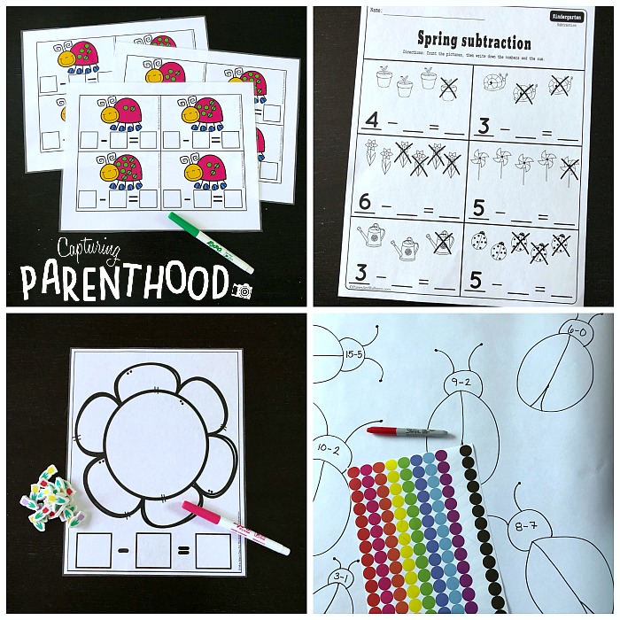 Preschool Math - Springtime Subtraction • Capturing Parenthood