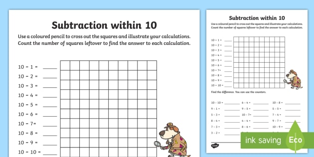 subtraction worksheet ks1 primary resources