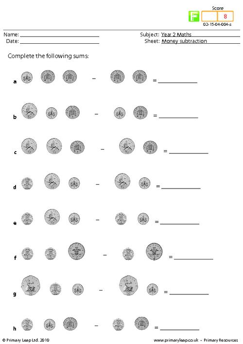 subtraction worksheet ks1 year 2