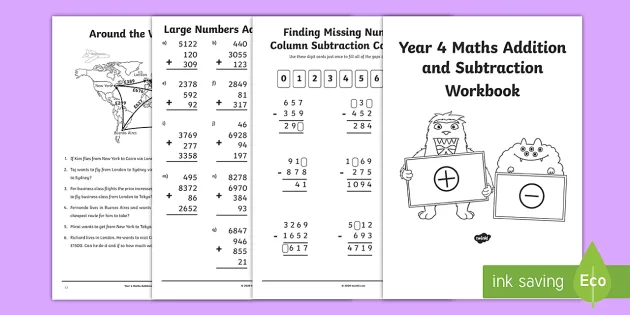 subtraction worksheet ks2 year 4