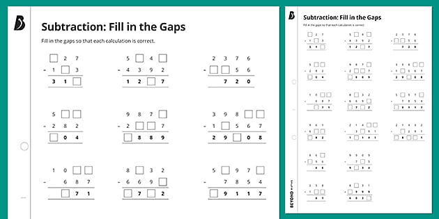 ? Subtraction - Fill in the Gaps | KS3 Maths | Beyond