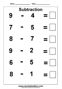 Subtraction Within 10 / FREE Printable Worksheets - Worksheetfun