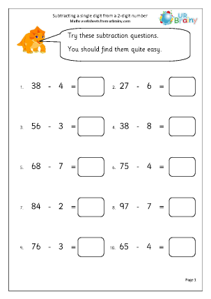 subtraction worksheet level 2
