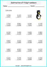 Subtraction math worksheets for primary math education, from basic ...