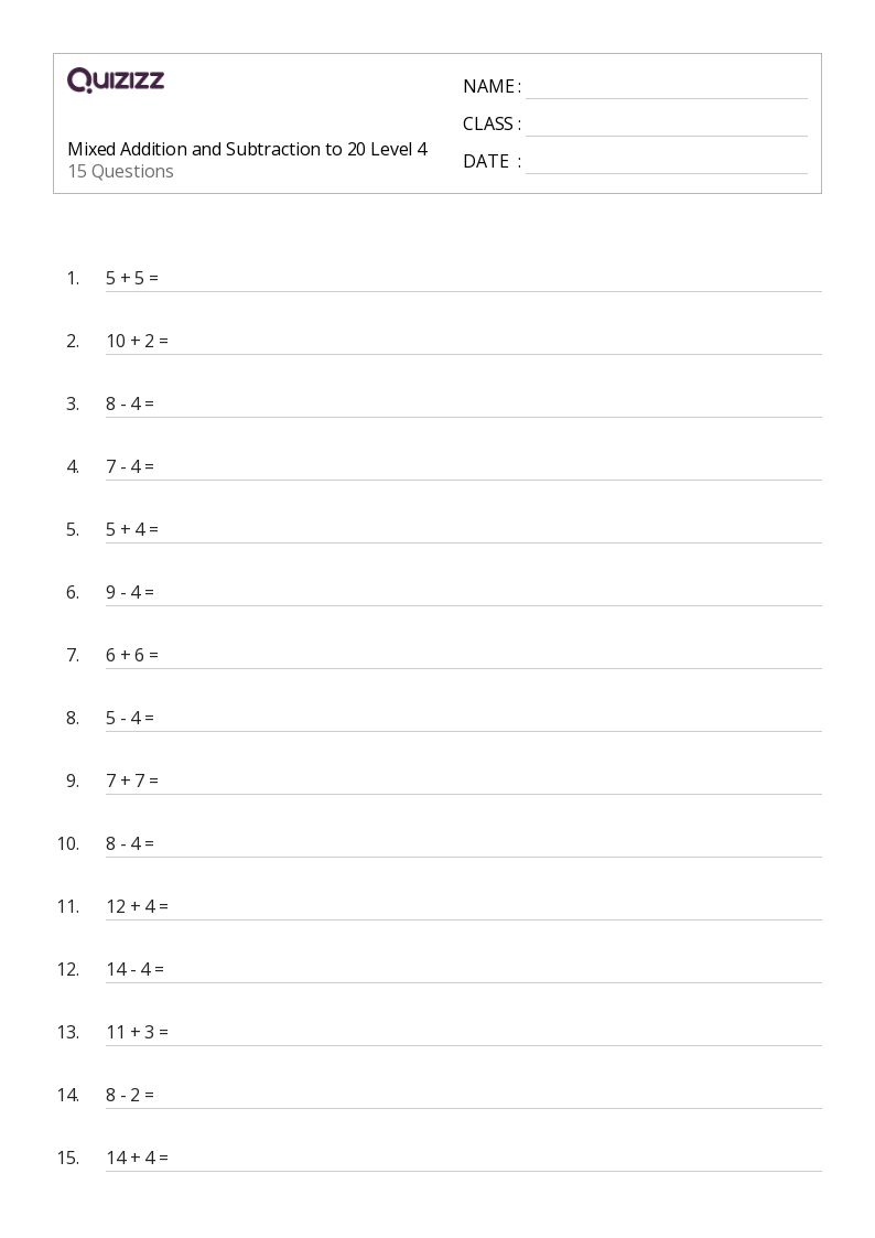 50+ Mixed Addition and Subtraction worksheets for 2nd Year on ...